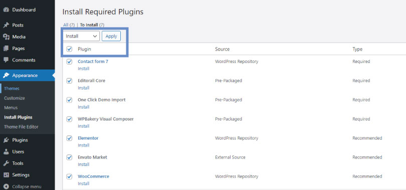wp install plugins